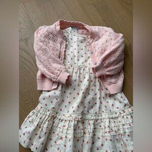 18 mo Strawberry dress + pink Cardigan